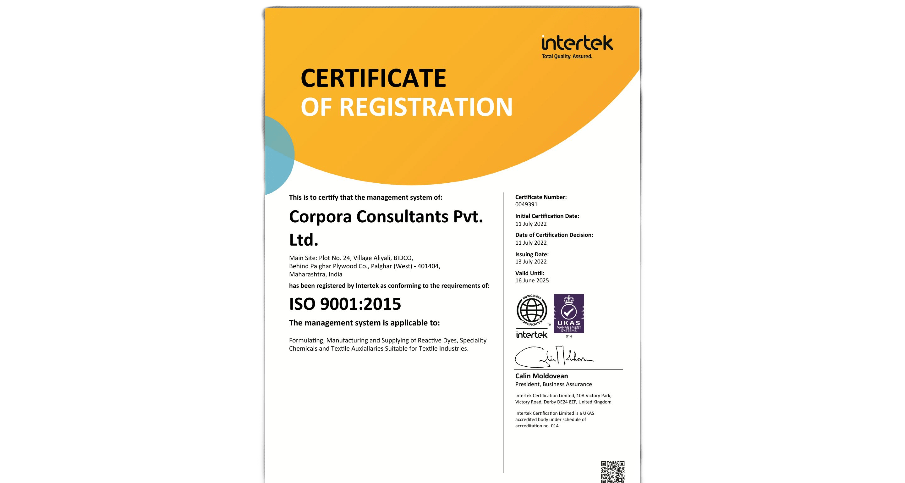 ISO Certificate